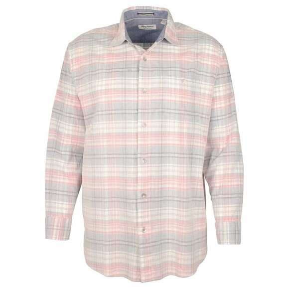 Tommy Bahama Men's Big and Tall 3XB Denimblau Coastline Cord Carmel Plaid Shirt - Picture 3 of 5
